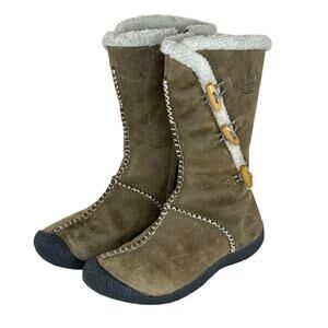 Keen Kaley Nubuck Leather Faux Toggle Closure Sherpa Boots Women’s Size 7